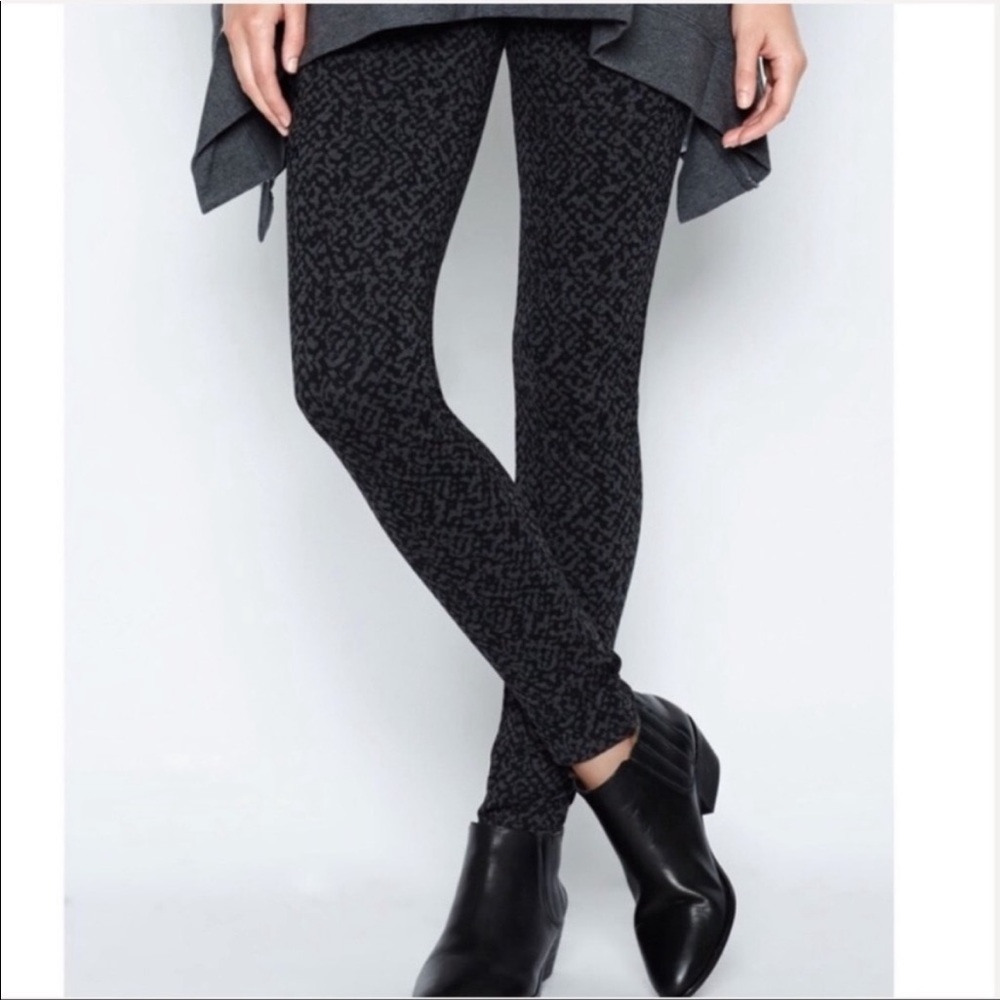 Joie Keena Printed Ponte Legging Tights Black Gray Design Women’s Size Medium